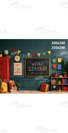 Tło fotograficzne „Nowoczesna Klasa z Tablicą Witaj Szkoło” | 4225